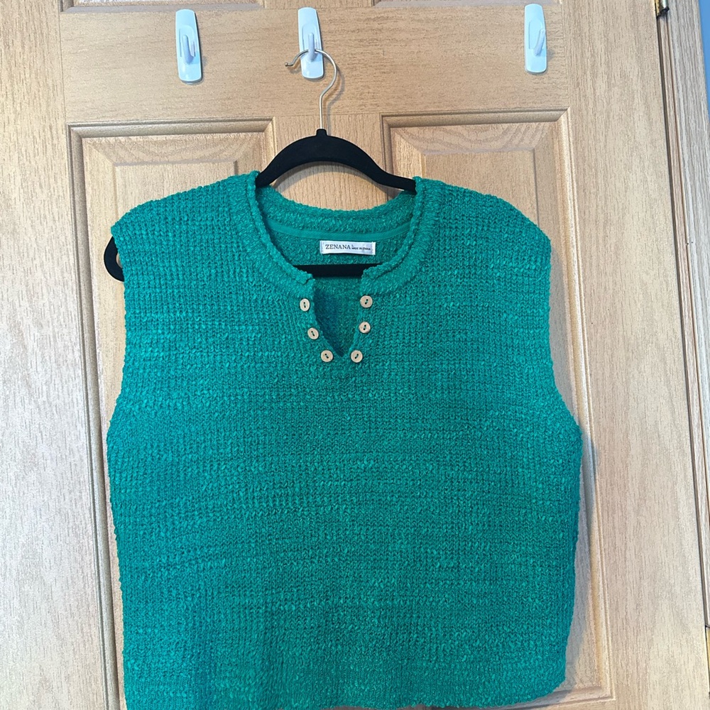 Zenana Outfitters Teal Knit Top